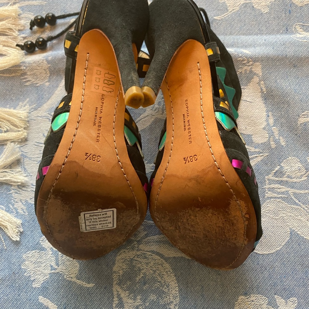 Sophia Webster Black and Blue Stiletto Heels - Picture 9 of 10